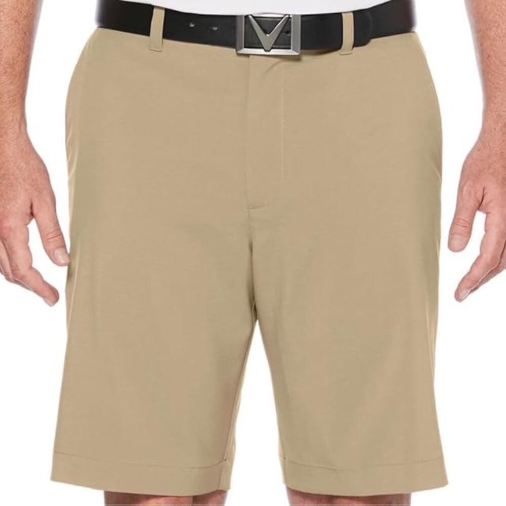 NWT Callaway Men's Flat Front Golf Short | 7" Inseam | Chinchilla Khaki